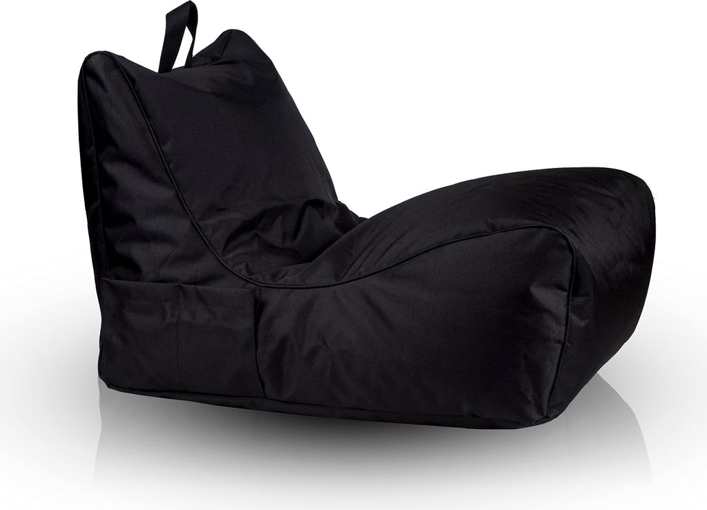 Ecopuf, Sitzkissen Sessel Bean Bag, Sitzsack, Innen und Außen, Schwarz Nc14