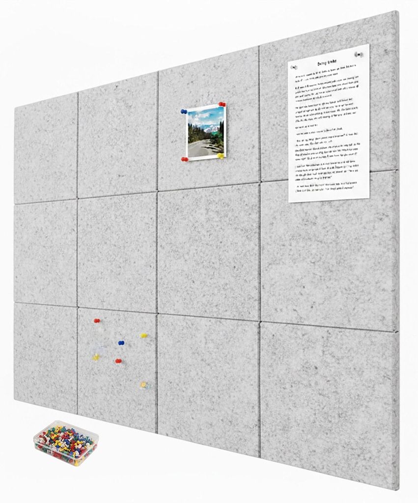 Selbstklebende Filztafeln, 12er-Pack, quadratisch, für Notizen