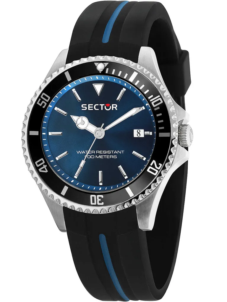 Orologio Sector 230 R3251161037 Uomo 43mm Sub 100mt Silicone Blu