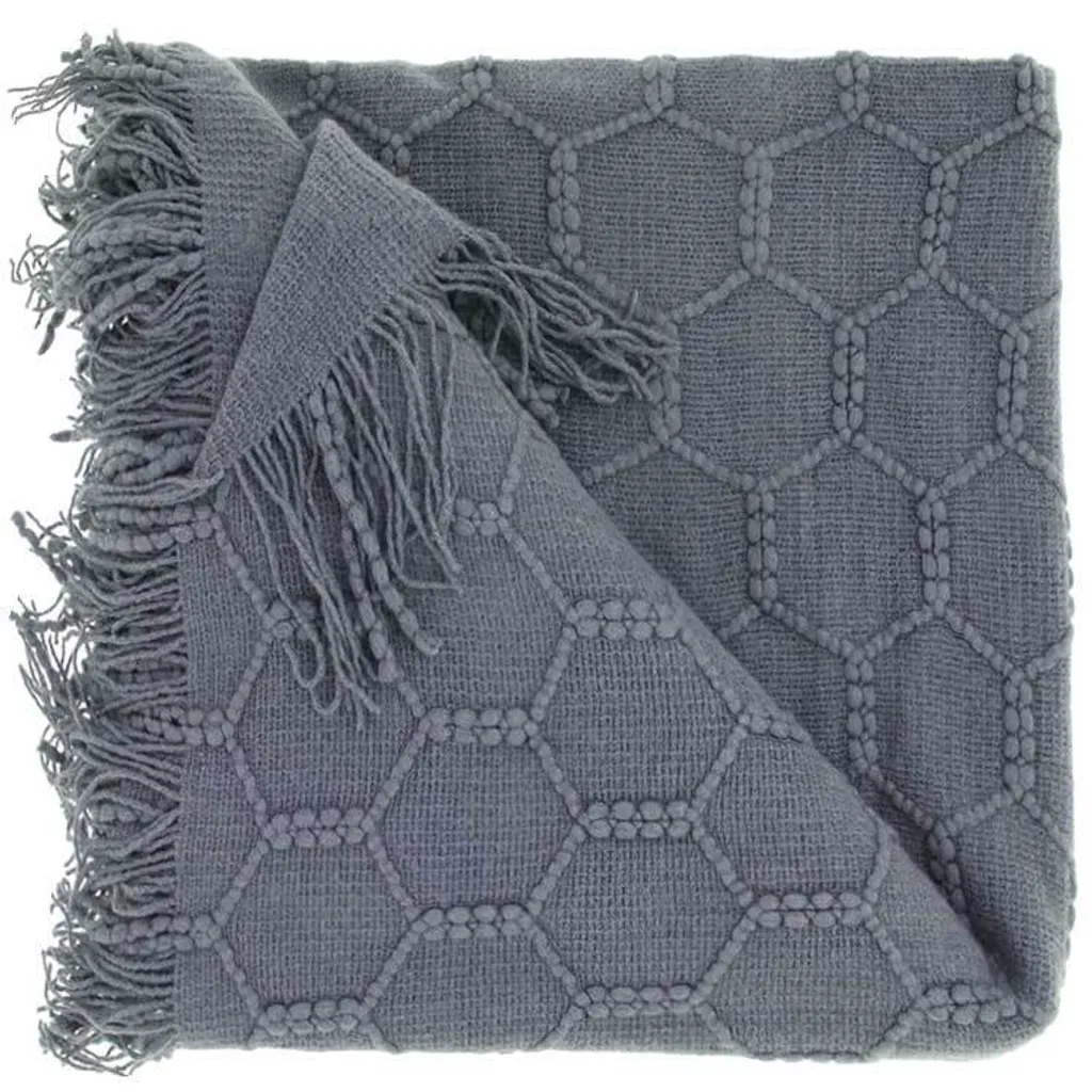 Grande écharpe châle chaud à franges Fee gris foncé pour femme en hiver