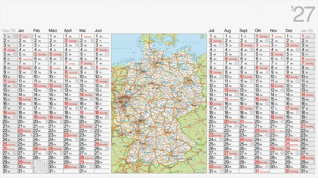 rido/idé 7033680007 Plakatkalender 2027 1140×640 mm Produktbild 
