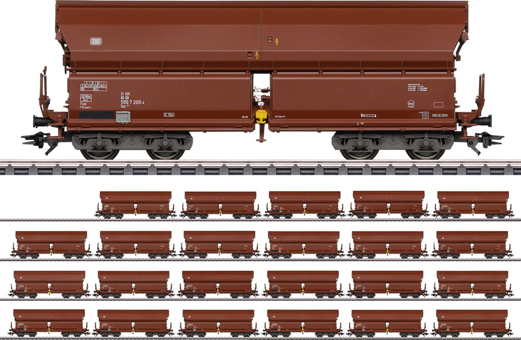 Märklin 000730 H0 24er-Set Schwenkdachwagen Tals 968 der DB