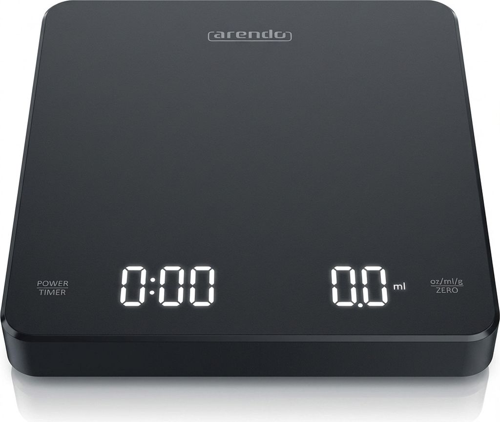 Arendo Küchenwaage digital, digitale Kaffewaage, Baristawaage, Feinwaage 0,1 g Auflösung, 3kg max., für Kaffee Espresso Shot Tee Gewürze Backzu...