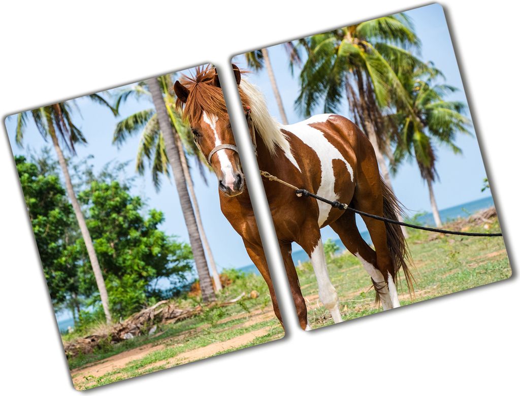 Tulup Glas Herdabdeckplatte - 2x40x52 cm - Glaskeramikkochfeld-Abdeckung Spritzschutz Glasabdeckplatte Kochplattenabdeckung und Schneidebrett - Zwe...