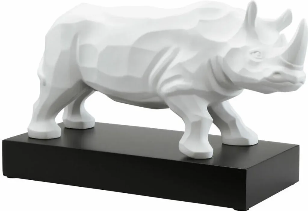 Statue Rhinocéros Blanc Goebel en Porcelaine Design Art d'Objets ST8