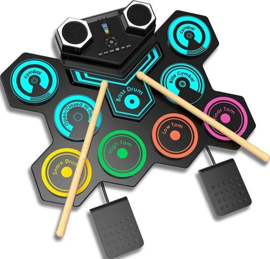 Apprendre la batterie enfant avec cet instrument en bois naturel 12''