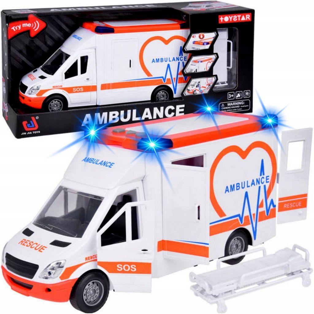 QULKI City 911 Ambulans Spielzeug-Krankenwagen mit Trage Produktbild 