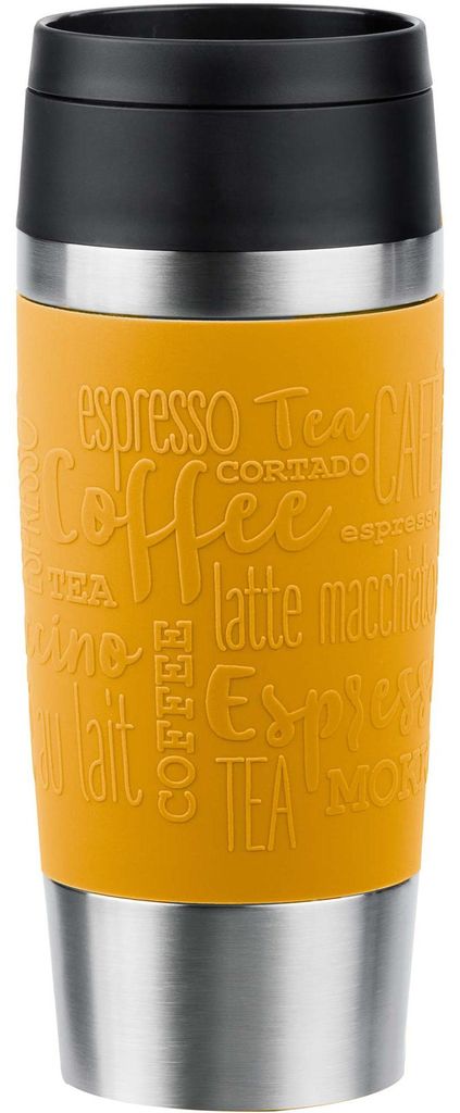 EMSA Travel Mug Classic , Stal nierdzewna, Żółty, Silikon, Zdjęcie produktu 