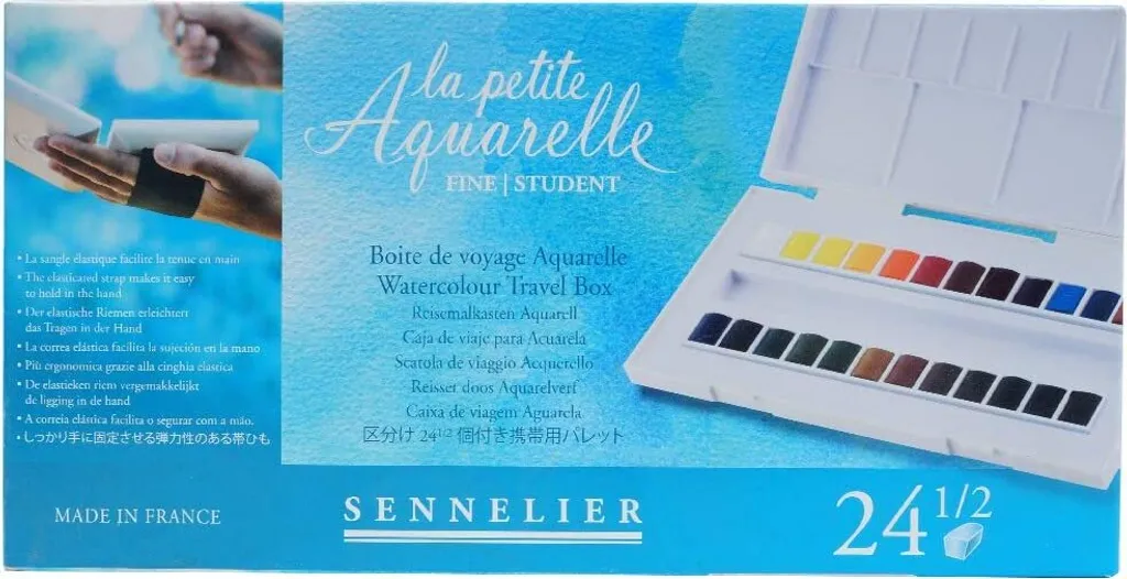 Sennelier La Petite Reise Set 24 demi-godets aquarelle et pinceau N131681.00