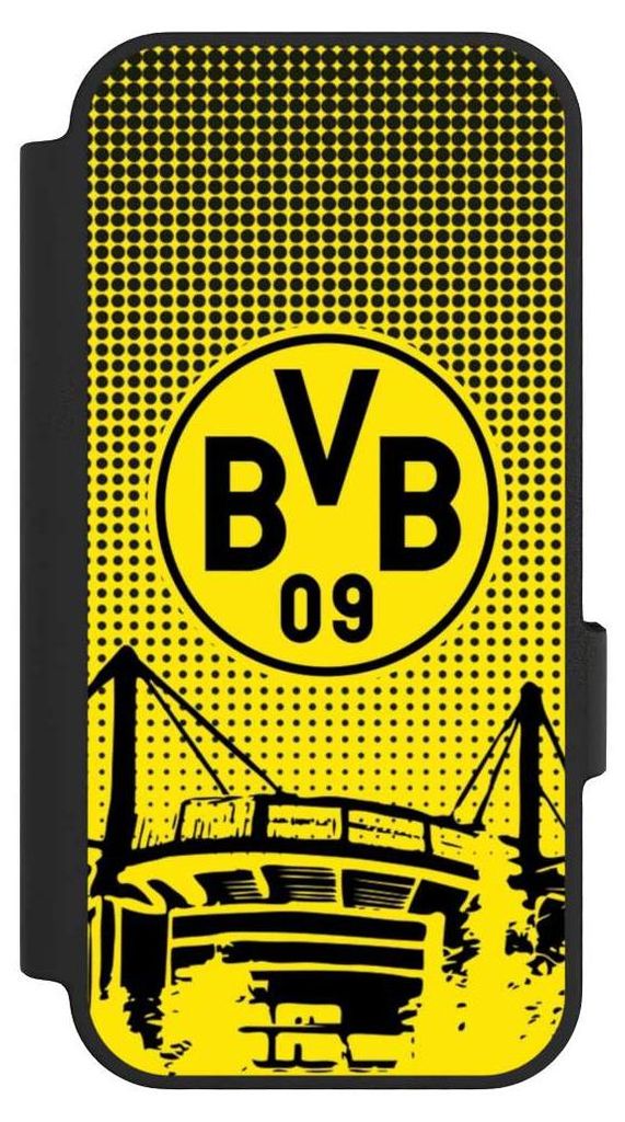 NIVOCASE Klapphülle für Google Pixel 10 Handyhülle aus Kunst Leder NIVOflip schwarz BVB Borussia Dortmund Stadion