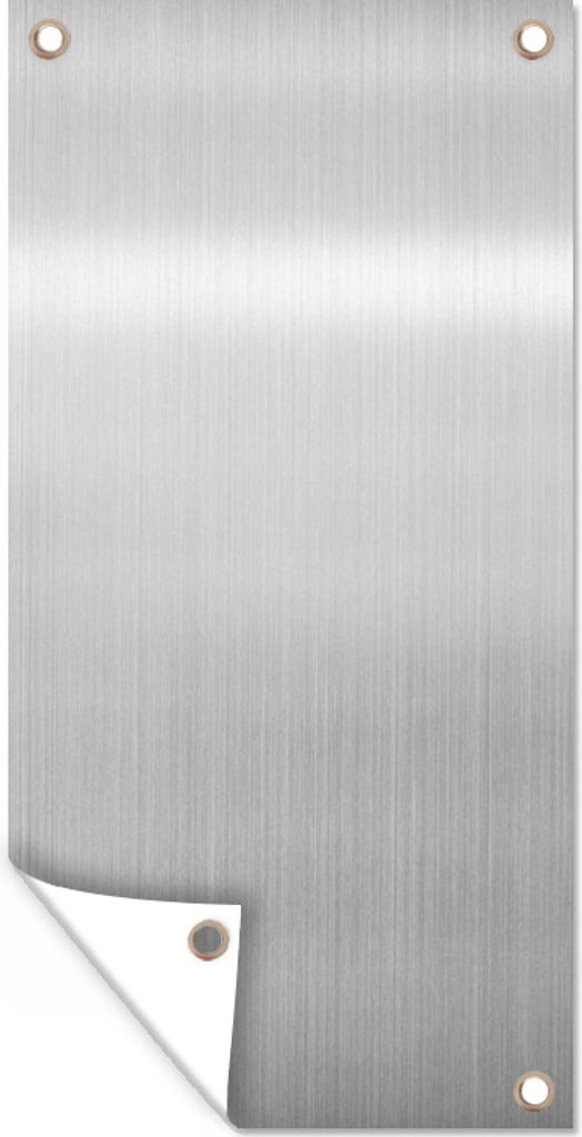 MuchoWow 30x60 cm Outdoor-Poster Gartendeko Sichtschutz Garten Poster für den Garten Metalldruck - Silber - Grau