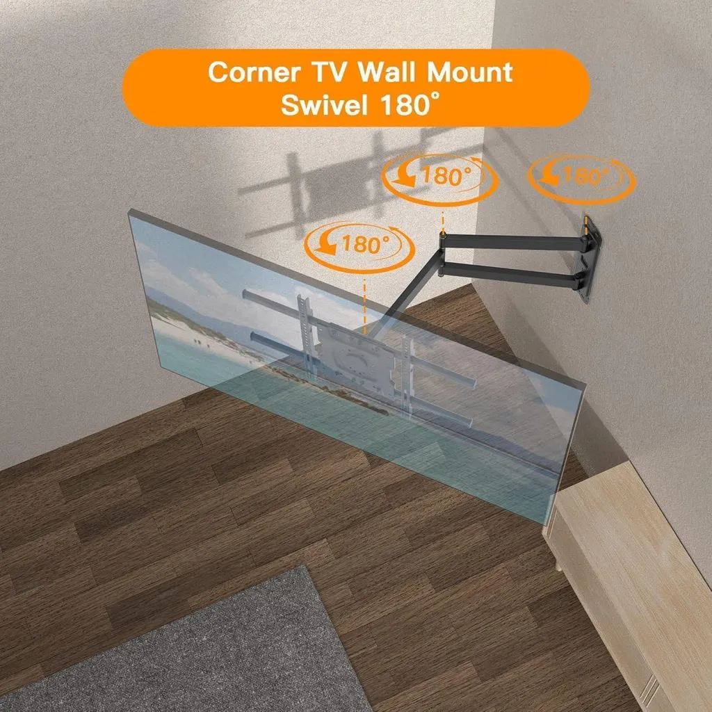 Support Mural TV Orientable et Inclinable pour Écrans LED et OLED - 3