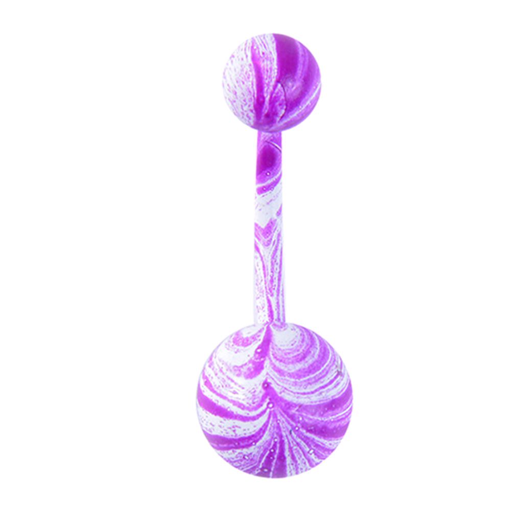 1/9 Stücke Frauen Farbe Mantel Dual Ball Barbell Bauchnabel Nabel Ring Setzen Schmuck-4