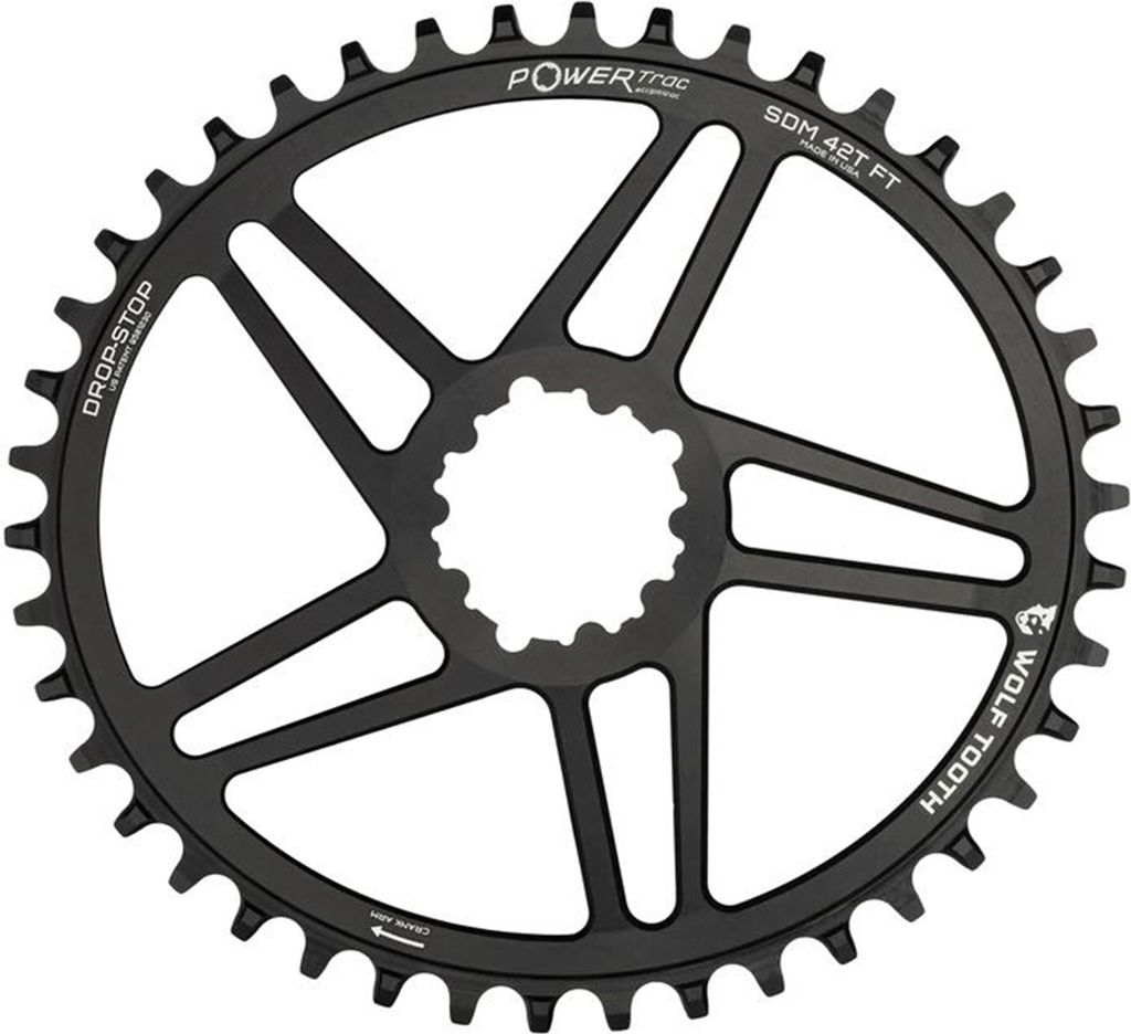 Wolf Tooth PowerTrac Elliptical SRAM 3-bolt Direct Mount Kettenblatt, Standard 47mm/Offset