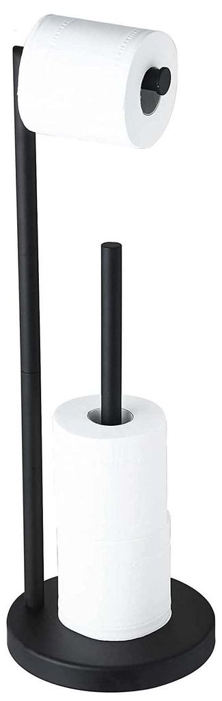 Toilettenpapierhalter aus Edelstahl, freistehender Toilettenpapierhalter, stehender Toilettenpapierspender mit Ablagefach, Spender für 5 Toiletten...