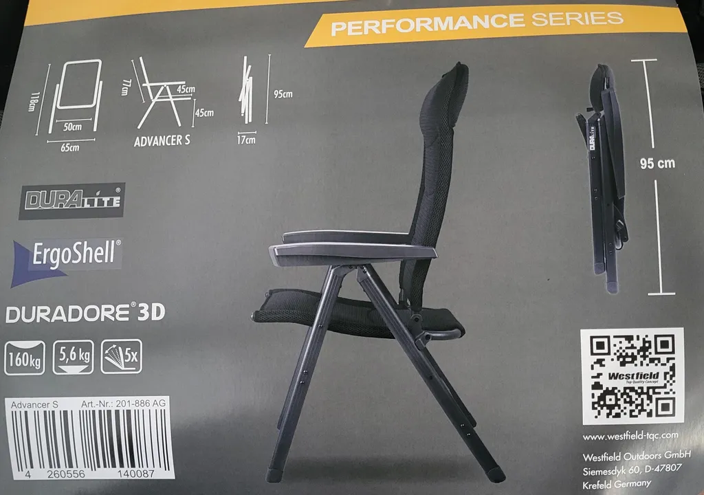 Fauteuil Advancer Small Westfield : Siege de Camping Pliable et Compact