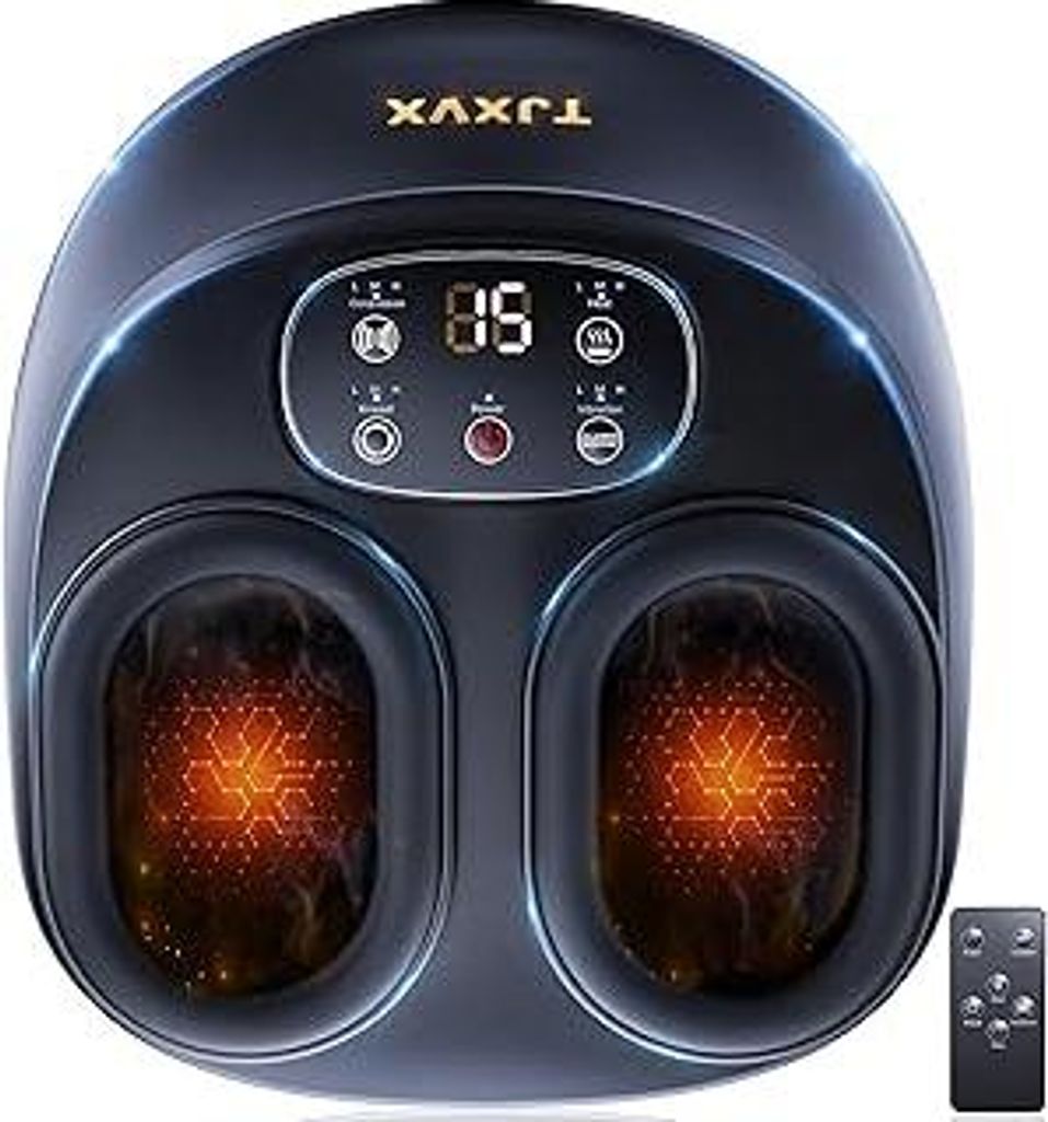 Elektrisches Fußmassagegerät Shiatsu mit Fernbedienung, Luftkompression, Wärmefunktion, Mehreren Modi, Fussmassagegerät für Büro und Entspann...