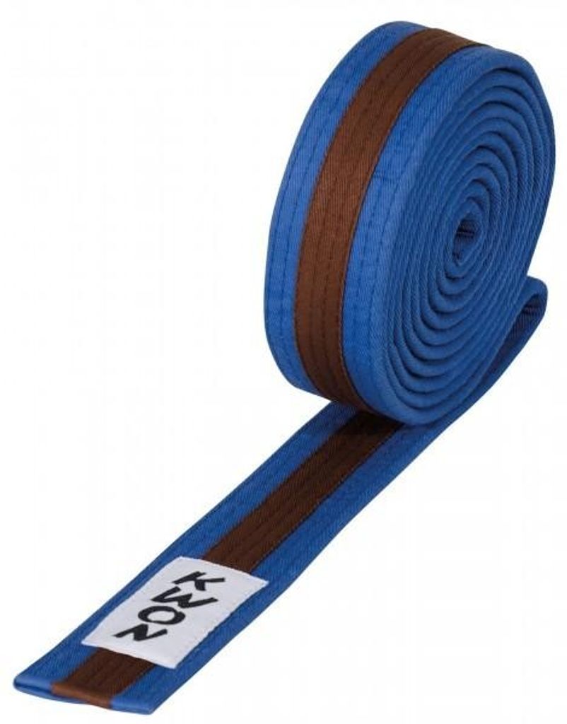 KWON Budo-Gürtel mehrfarbig Blau/braun/blau 220