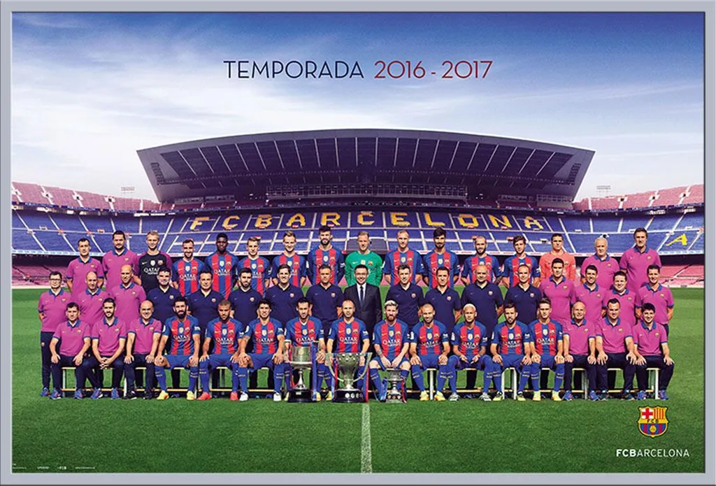 Déco Murale FC Barcelone : Affiche Encadrée Shinsuke Argentée et Vitrée
