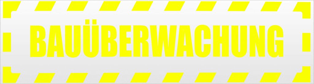Kiwistar Bauüberwachung gestreift Magnetschild Schild magnetisch - 60cm Neongelb - Magnetfolie für Auto PKW Kfz