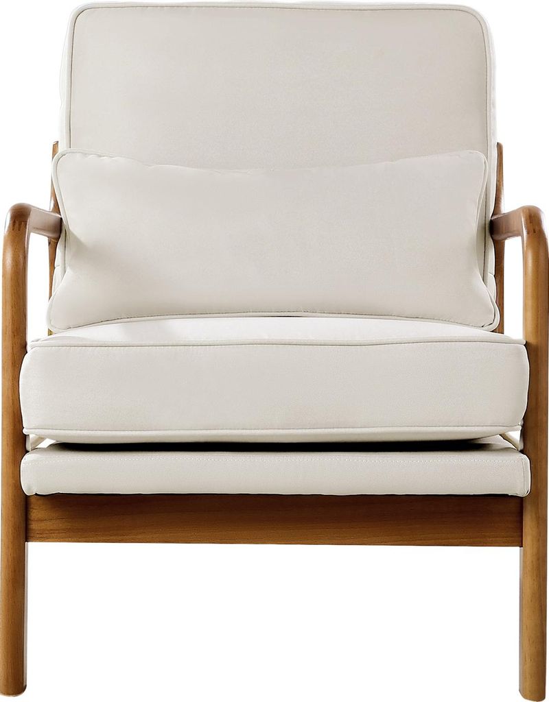 SucceBuy Moderner Akzentstuhl im Mid-Century-Stil mit Leinenbezug und 145-mm-Polsterung