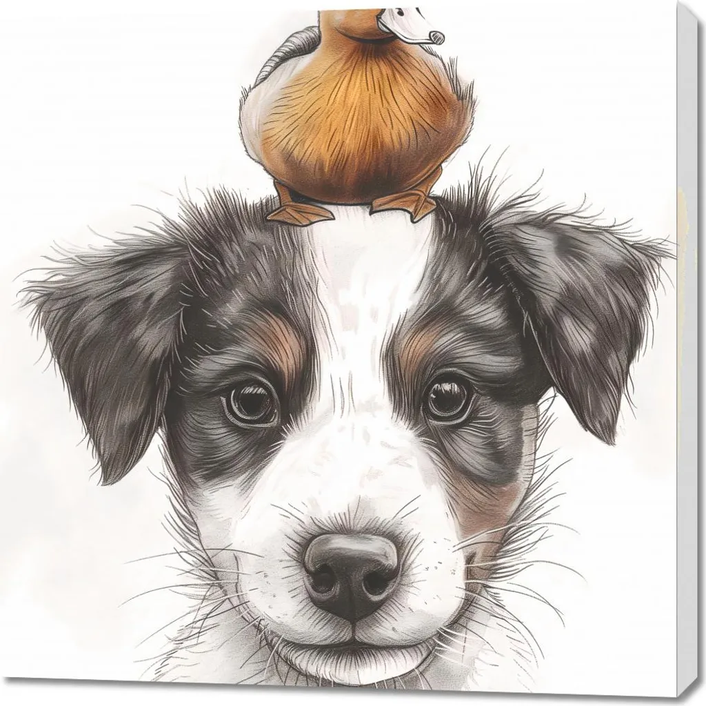 Tableau Mural 90x90cm Des amis inattendus - Illumine vos Murs Vides