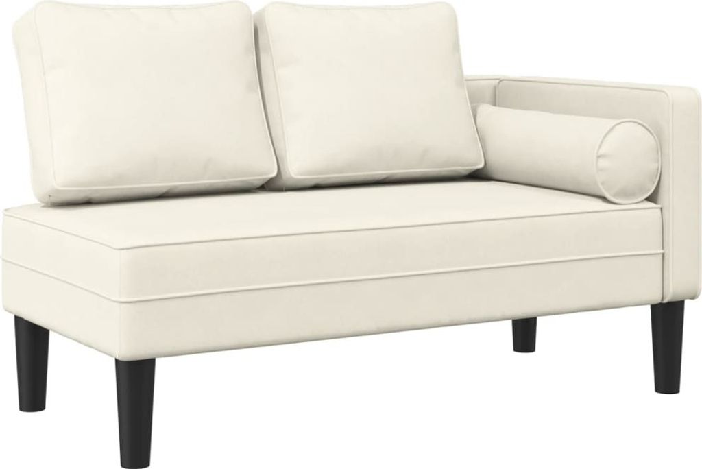"WINTER SALE" Chaiselongue mit Kissen Creme Samt - Recamieren NEU2841847