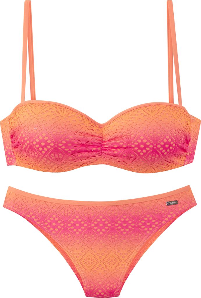 Buffalo Bügel-Bandeau-Bikini pink-orange Größe 36 Cup B