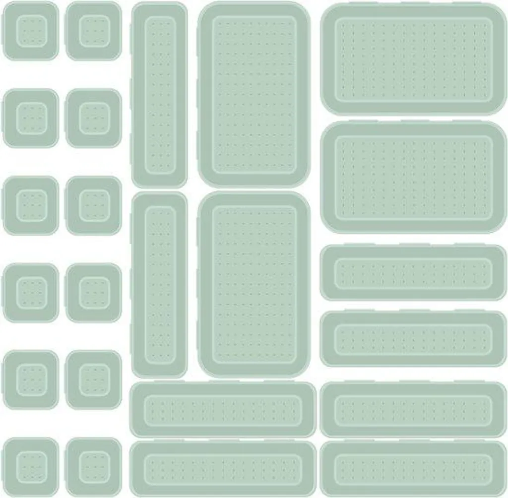 Kit de rangement vert foncé 24 pièces en plastique robuste et design