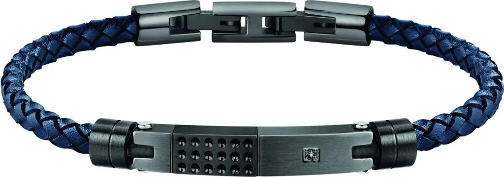 Bracciale Morellato Moody SQH21 Pelle e Acciaio Nero | Solo per Lui