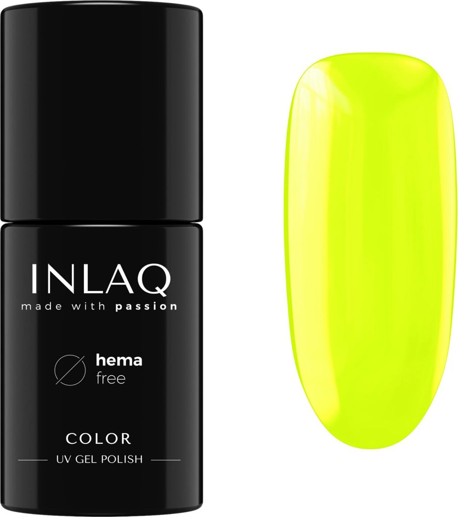 INLAQ HEMA Free UV Nail Polish 6 ml - Gel Nagellack frei von HEMA - Neon Spectrum Kollektion - Farbe Hellgelb