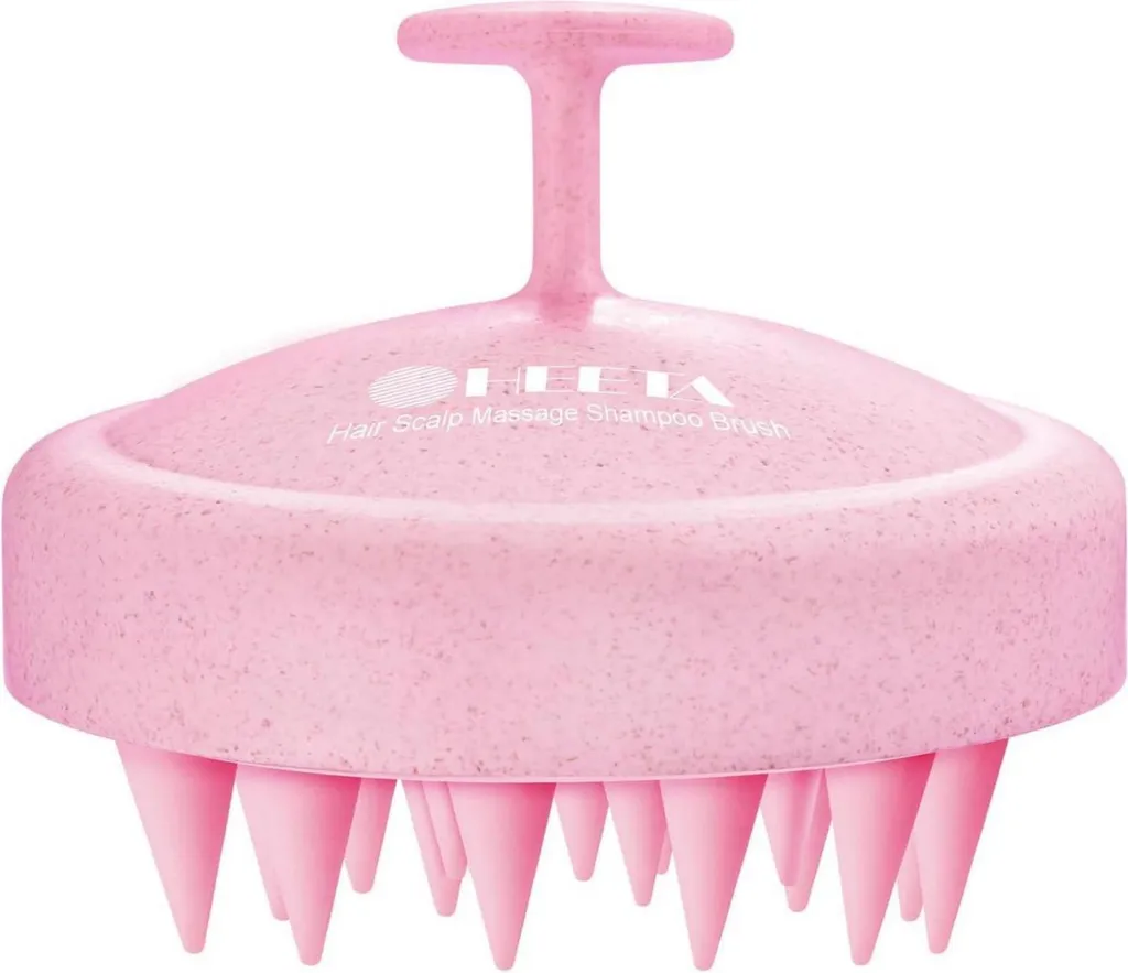 Brosse Anti-Pellicules et Démangeaisons en Silicone Rose pour la Douche