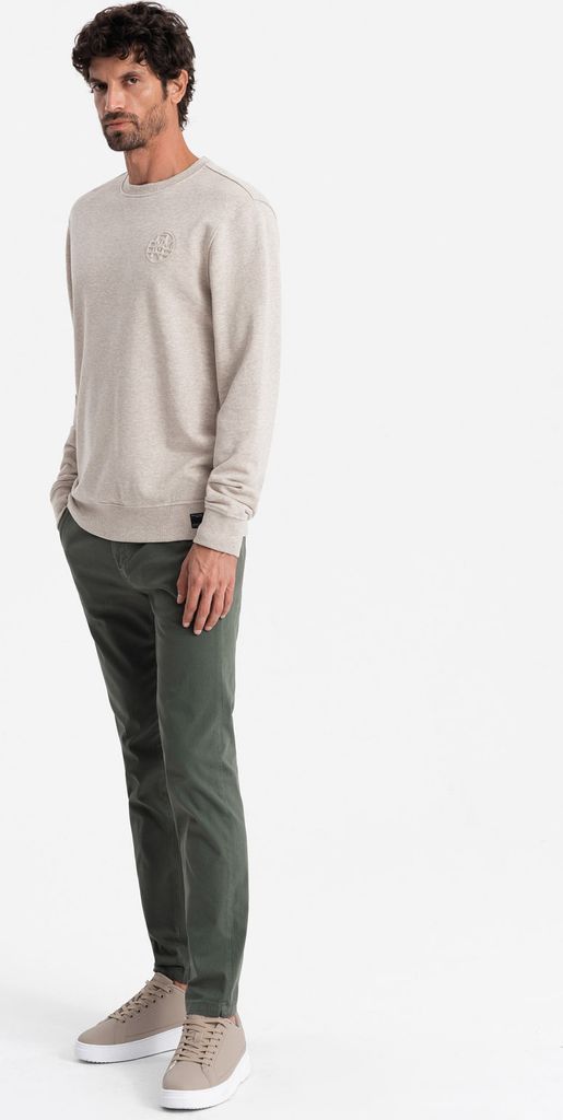 Ombre Clothing Herrensweatshirt ohne Verschluss Danso beige XXL
