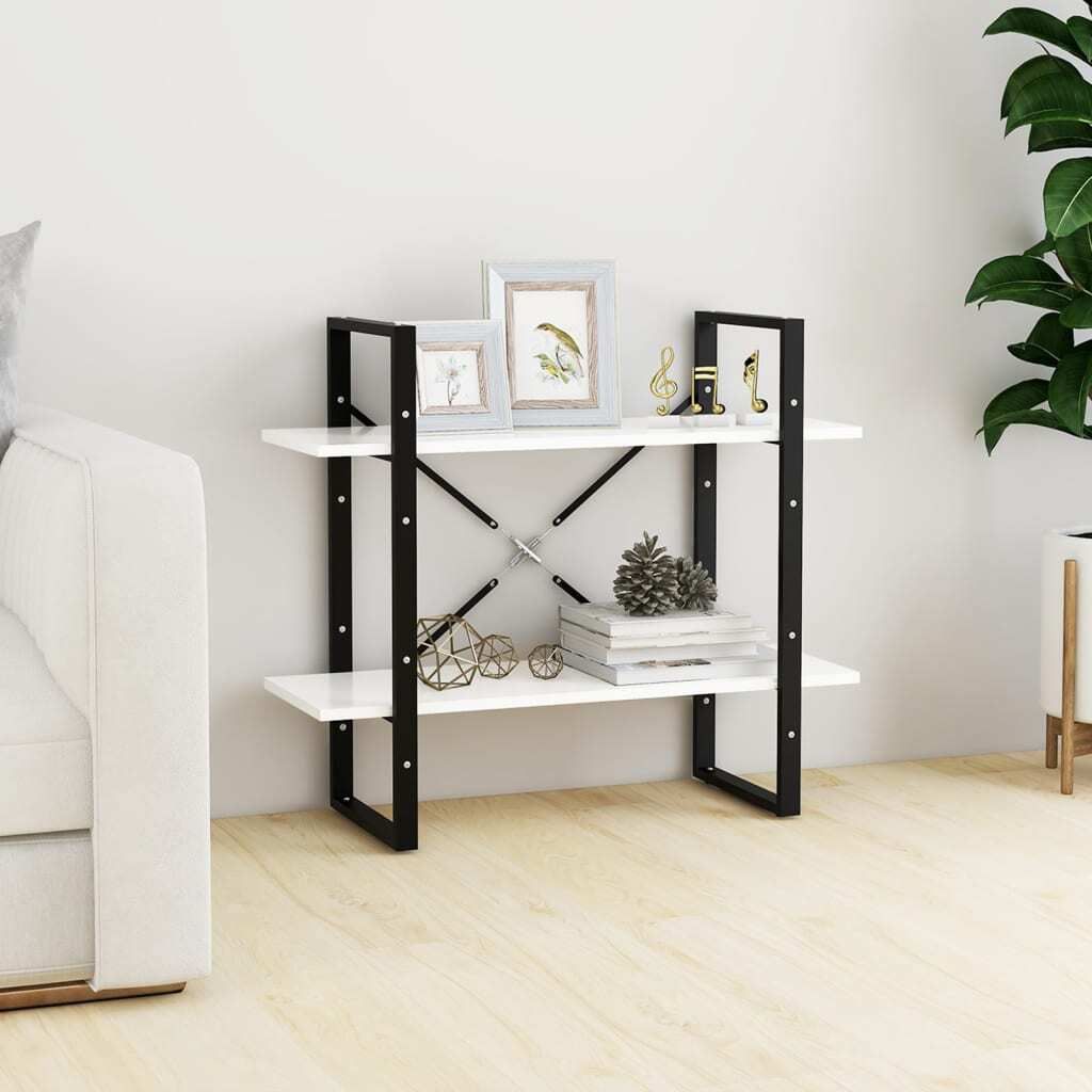 vidaXL Bücherregal 2 Fächer Weiß 80x30x70 cm Holzwerkstoff - Bücherregal - Bücherregale - Bücherschrank - Bücherschränke