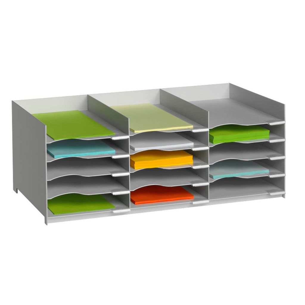 PAPERFLOW Sortierstation lichtgrau mit 15 Fächern