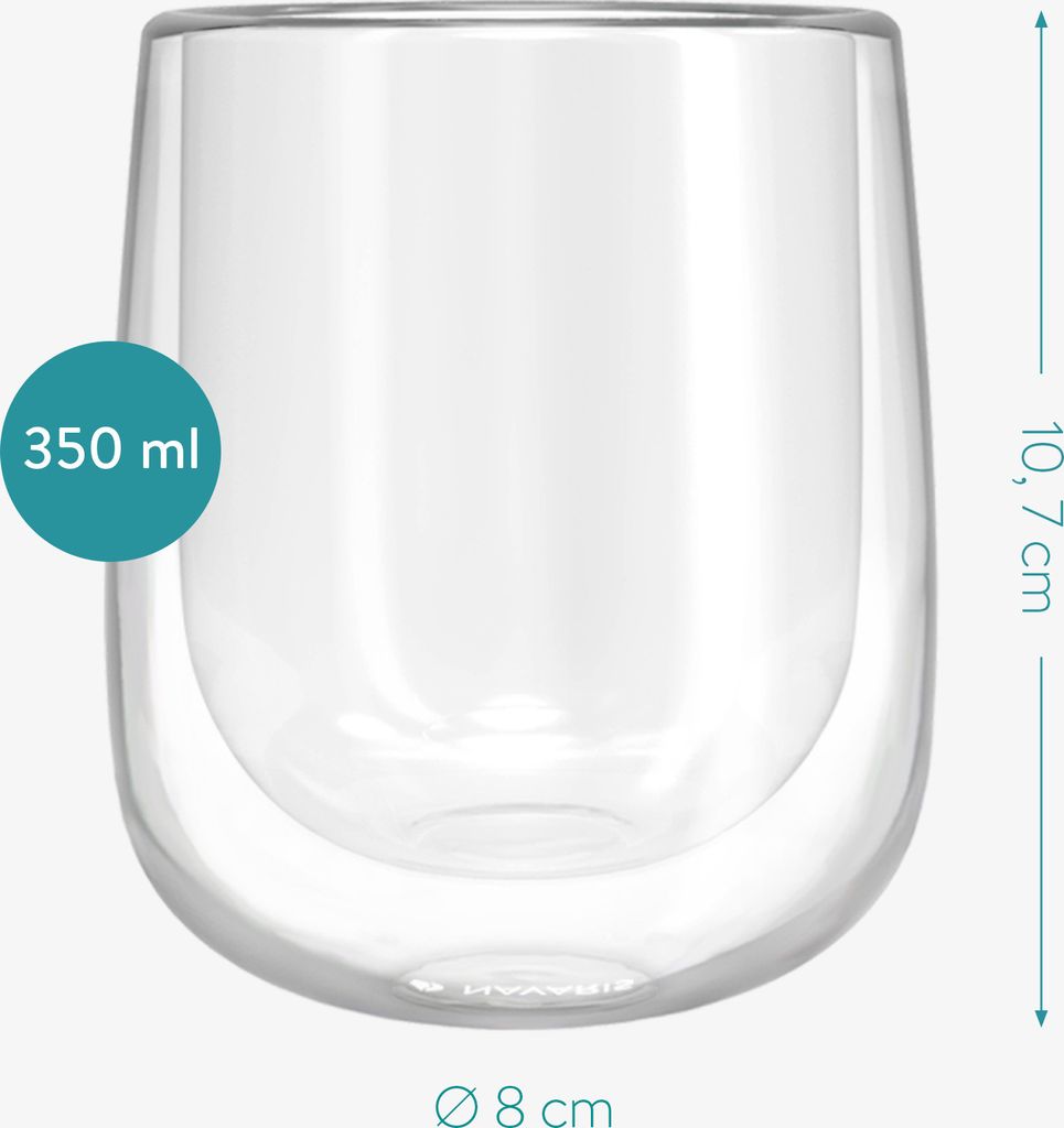 Navaris 4x doppelwandige Gläser 350ml - Thermogläser für Produktbild 6