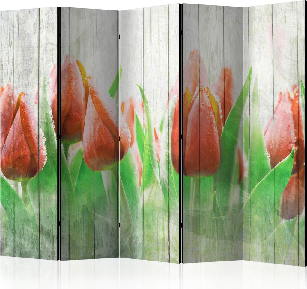 Akusticher Raumteiler Blumen Foto Paravent 225x172 cm beidseitig auf Vlies-Leinwand bedruckt Akustikschaum Trennwand Spanische Wand Sichtschutz Hom...