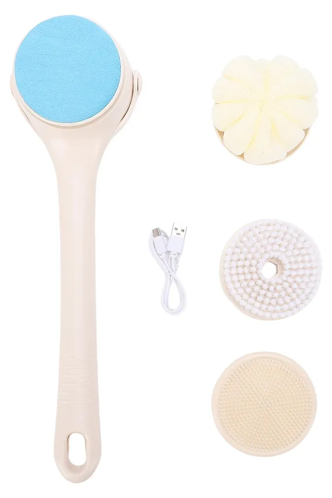 Brosse de douche automatique 2 vitesses avec double poignée ergonomique