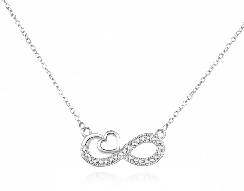 Sautoir romantique en argent avec pendentif infini pour femme - 47cm