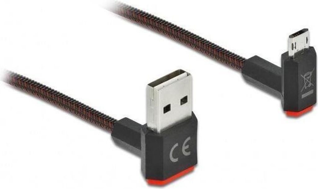 EASY-USB 2.0 Kabel Typ-A zu Micro-B, beidseitig, gewinkelt 1 m