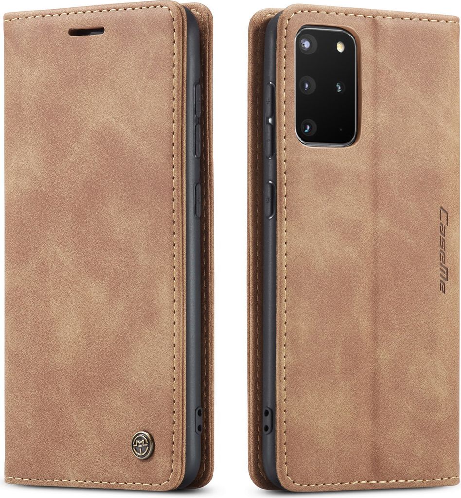 Samsung Galaxy S20+ Hülle, LaimTop Retro Kunstledertasche mit Standfunktion Schutzhülle für Samsung Galaxy S20 Plus Braun