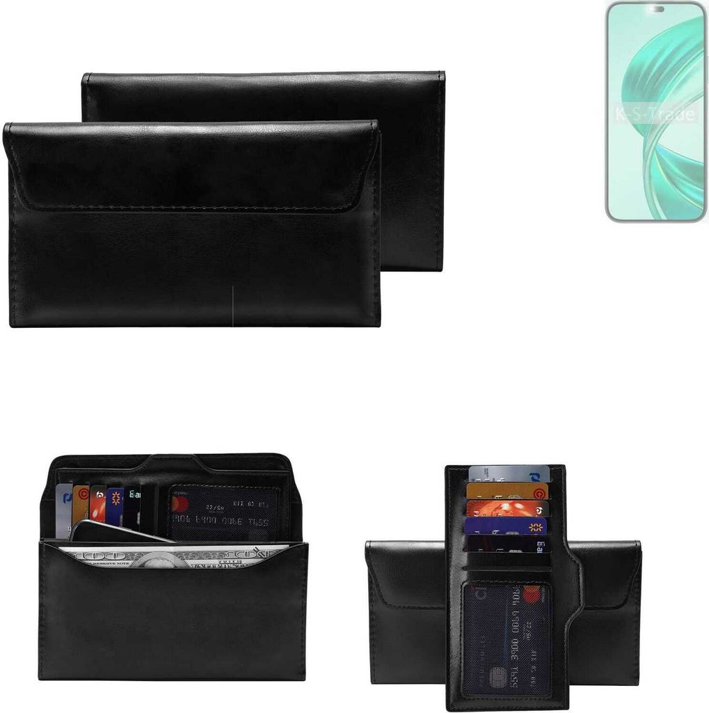 K-S-Trade Handy Hülle kompatibel mit Honor X8b Schutz Hülle Tasche Schutz Case Handytasche Kunstleder schwarz, 1x