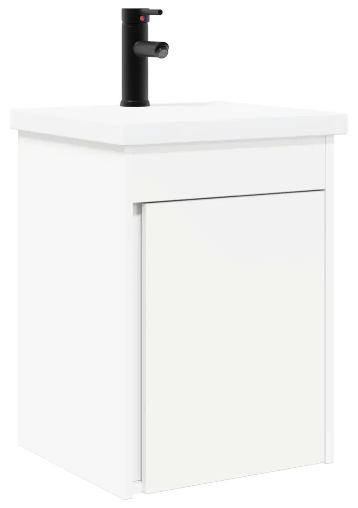 Lavabo gain de place pour petite salle de bain avec mitigeur et blanc