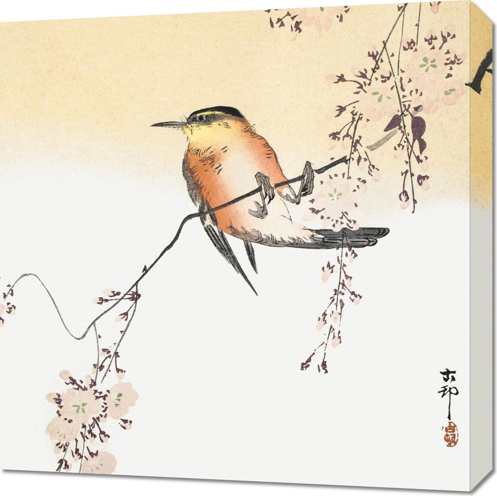 Bild 60x60cm Liedvogel, Japanische Koson Vintage für das Wohnzimmer