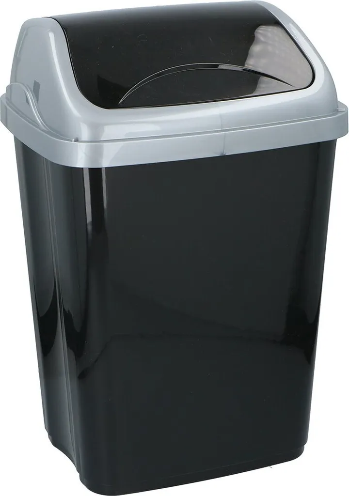 Poubelle 26 L noire au design compact pour une gestion des déchets efficace