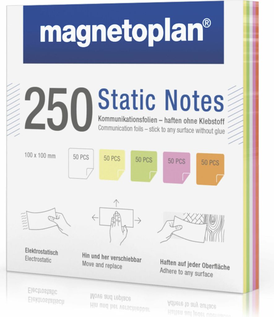 magnetoplan Static Notes 100 Stk., sortiert Produktbild 