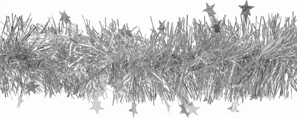 Weihnachtsgirlande Lametta 8cm x 3m inkl. kleine Sterne Produktbild 