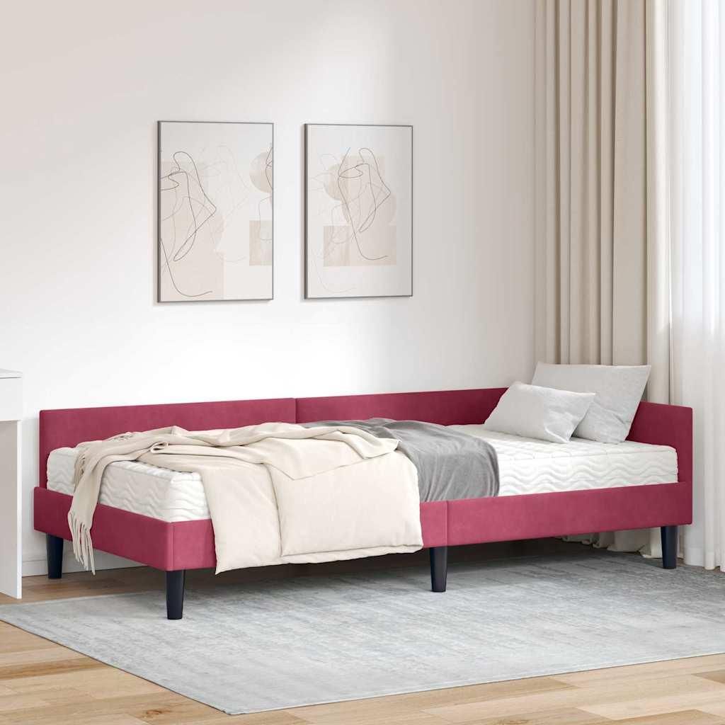"Schlussverkauf" EckBettgestell - für 1 Person - mit Matratze - Sonstiges 2 pcs - Grün Samt C830