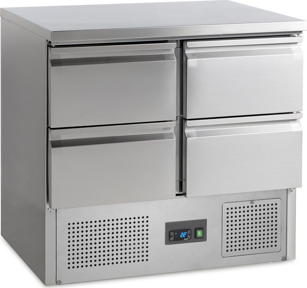 Saladette SAL 914, 900 mm breit, 4 GN 1/1-Schubladen, +2 bis +10 °C