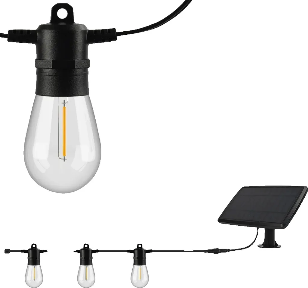 Catena luminosa solare, telecomando, design impermeabile, 15M 15 lampadine